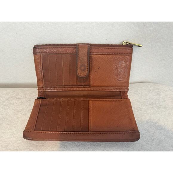 Fossil Derrick Executive Wallet Brown Cow Hide Leather Bifold - Picture 3 of 12